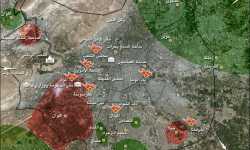 خريطة : مناطق تقدم الثوار في العاصمة دمشق